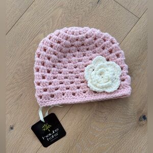 Baby Girl Pink Crotchet Hat Size 6-12 months